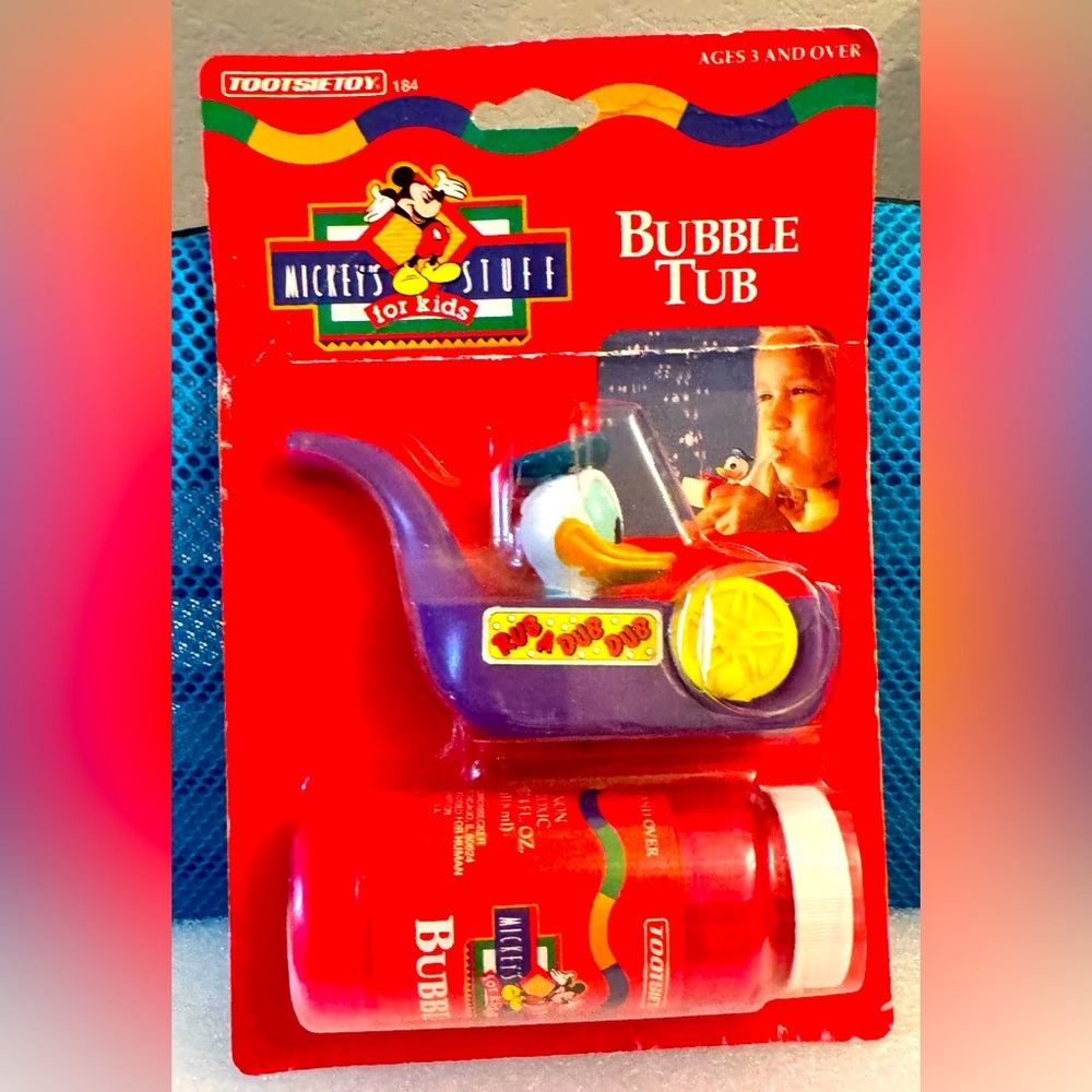 Vintage 1995 Disney Mickey’s Stuff Bubble Tub – Tootsietoy Bubble Blower Set